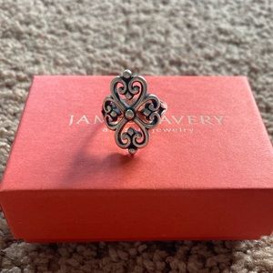 James Avery hearts adorned sterling silver ring- size 7